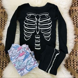 (4) GAP Skull Dinosaur 🦕 Pajamas PJs Sleep Spring
